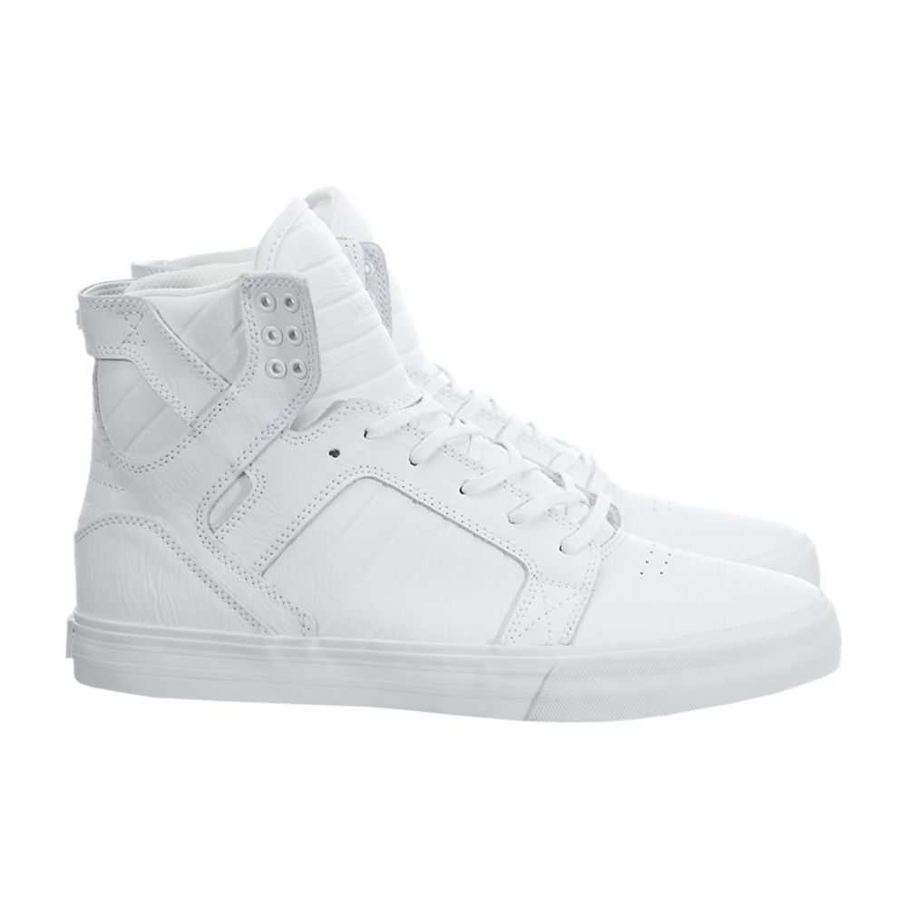 Baskets Montantes Supra SkyTop Blanche White/White-Red Homme | YUU-59398280